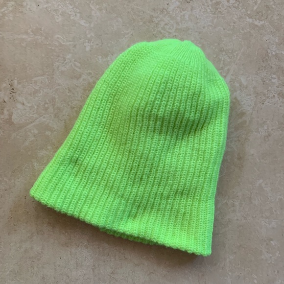 NA-KD neon yellow green beanie hat ASOS - Picture 2 of 4